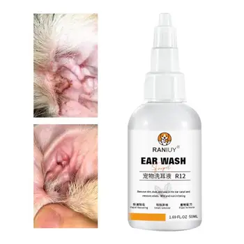50 мл раствора для чистки ушей собак, Ежедневное мытье ушей собак, Средства для ухода за домашними животными, ополаскиватель для ушей, для борьбы с запахом ушей В