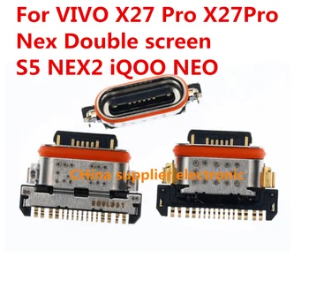 10шт-100шт Type-C USB Разъем мобильного зарядного устройства Разъем зарядного порта док-станция для VIVO X27 Pro X27Pro Nex С двойным экраном S5 NEX2 iQOO