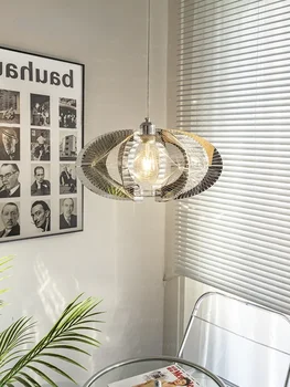 Серебряная Люстра в столовой Bauhaus в Скандинавском датском стиле, современный Минималистичный Кухонный остров, Обеденный стол, Барная лампа