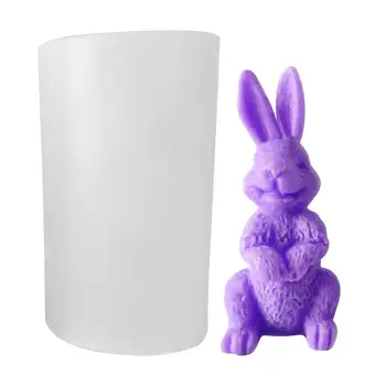 3D силиконовая форма для кролика Форма для украшения торта с помадкой в форме кролика 3D силиконовая форма для пасхального кролика для украшения муссового торта