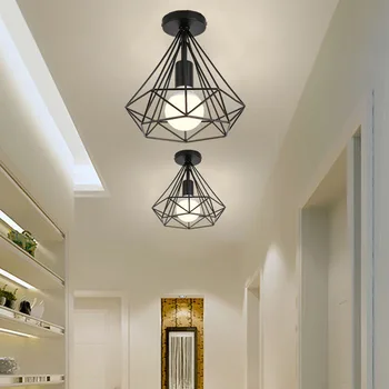 Промышленный светодиодный потолочный светильник, современный винтажный потолочный светильник с абажуром в стиле ретро, потолочная люстра в стиле лофт для домашнего декора гостиной
