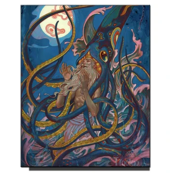 5D Плакат с абстрактным искусством, алмазная живопись ручной работы, СДЕЛАЙ САМ, осьминог, старик, полная квадратная круглая мозаика, декор для вышивки крестом животных, плакат
