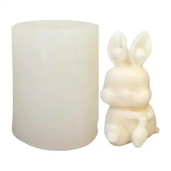 Силиконовая форма для пасхального кролика, 3D Милые формы для пасхального шоколада, силиконовая форма для кролика из термостойкой антипригарной смолы для литья под давлением для DIY