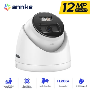 ANNKE 12MP Ultra HD PoE IP-Камера Безопасности Smart Dual Light Color IR Ночного Видения Встроенный Микрофон Сетевая Камера Видеонаблюдения