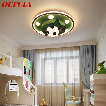 Современный потолочный светильник OUFULA, светодиодный, 3 цвета, Креативный мультяшный футбольный декор, Детский светильник для дома, светильник для детской спальни