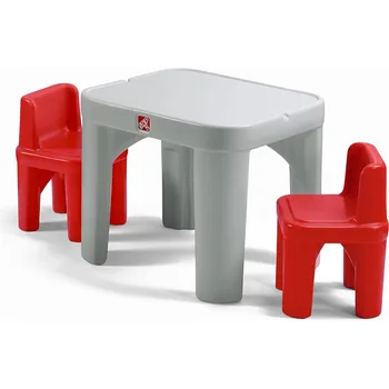 Набор детских столов и стульев, столы для занятий с малышами в игровой комнате, декоративно-прикладное искусство, возраст от 2 лет, серый и красный