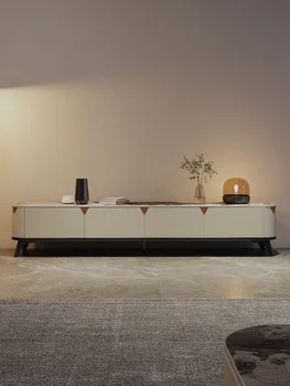Итальянский минималистичный ТВ-шкаф, легкая роскошь, современный размер гостиной, для хранения вещей, тв-шкаф с каменной панелью