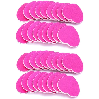 50ШТ Креативная пилочка для ногтей в форме сердца, двухсторонние маникюрные полоски Розового цвета, пилочки для буферизации ногтей для полировки, инструмент 