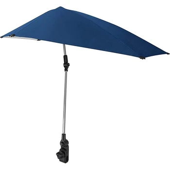Регулируемый пляжный зонт, вращающийся на 360 градусов зонт для кресла с универсальным зажимом, отлично подходит для пляжного кресла, кресла для патио