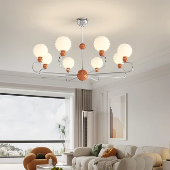 Французские декоративные светильники семейства LED G9, современная скандинавская хромированная люстра, гостиная, столовая, спальня 2023 новая люстра