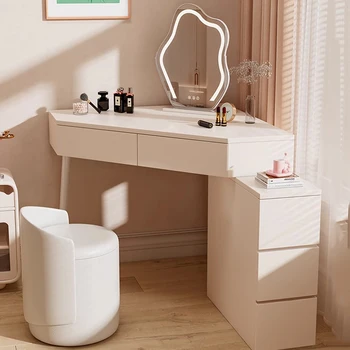 Женский современный туалетный столик, Зеркало для хранения макияжа, туалетный столик, Роскошная угловая мебель Tocador Maquillaje Для спальни