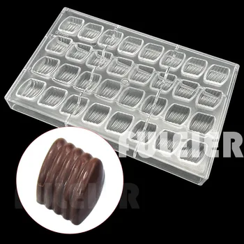 Форма для шоколада из поликарбоната с 32 отверстиями в полоску для изготовления шоколада Форма для выпечки конфет Украшение торта Форма для выпечки кондитерских изделий