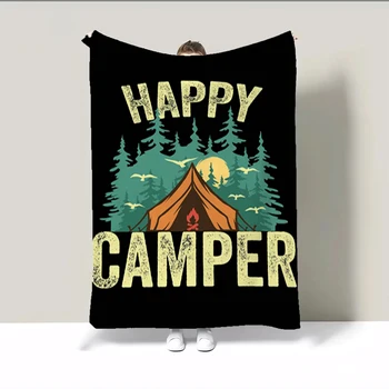 Декоративное покрывало для дивана Summer Happy Camper, покрывала для кровати и пледы для украшения спальни, покрывало из пушистого мягкого меха на заказ