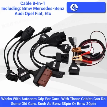 Автомобильный диагностический кабель 8-в-1, включая: BMW Mercedes-Benz Audi Opel Fiat и др.