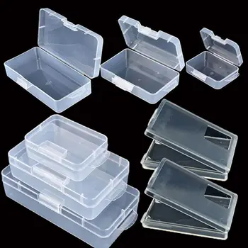 Пластиковый Прозрачный ящик для хранения, Высококачественный Квадратный Органайзер для мелочей 4 размеров, Прозрачный Футляр для мелочей, упаковочные коробки