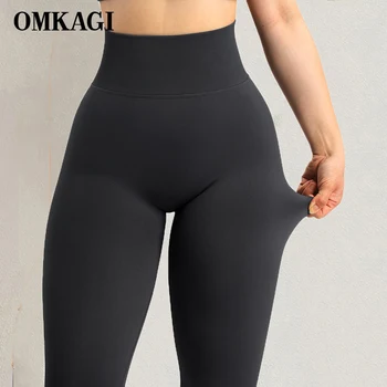 Спортивные леггинсы OMKAGI, пуш-ап для женщин, штаны для йоги, облегающие ягодицы, сексуальные женские спортивные бесшовные леггинсы для фитнеса и йоги