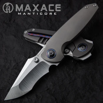Складной нож Maxace Manticore с титановой ручкой, Охотничий Походный нож Edc, Тактические ножи для выживания, Инструменты в подарок