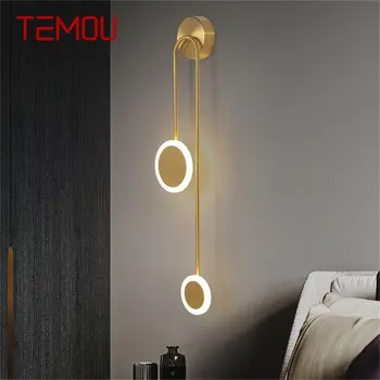 Бра TEMOU Nordic Современная простая латунная светодиодная лампа для украшения дома в помещении