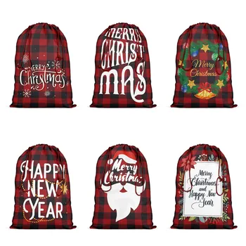 Рождественский лось, сумка для подарков Санта-Клауса, карман на шнурке для вечеринки для мальчиков и девочек, милый рождественский подарок большой емкости, чулок для конфет