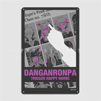 Металлическая вывеска Danganronpa Trigger Happy Havoc, Изготовленный на Заказ Кинотеатр, гостиная, паб, Гараж, Декор стен, Жестяные вывески, Плакаты