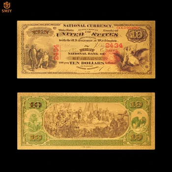Новый продукт Цветные бумажные деньги США 10 Долларовые золотые копии банкнот поддельные банкноты для коллекции