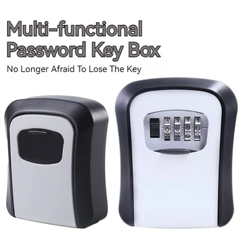 Настенный блокиратор для ключей с 4-значным паролем, кодовый замок безопасности без ключа для домашнего офиса, сейф для ключей, секретный ящик для хранения, органайзер