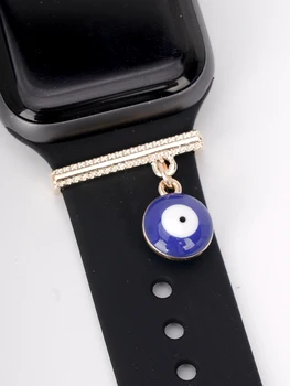 1шт Голубые Глазки Ремешки для часов Очаровательное Украшение для Apple Watch Ремешок Аксессуары для Galaxy Watch Серии Ремешки Подвески Ювелирные Изделия