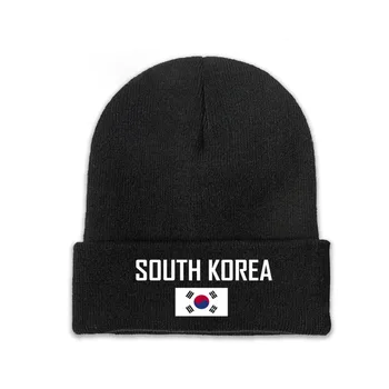 Флаг страны Южная Корея Топ с принтом Для мужчин И женщин, вязаная шапка Унисекс, Зимняя осенняя шапочка-бини, теплый капор