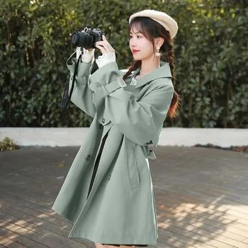 Женский тренч средней длины, куртка 2023, Весенне-осенняя одежда, Корейские женские новинки в пальто, высококачественная одежда Dongdaemun