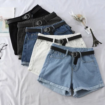 Шорты Женские универсальные Корейские повседневные Базовые Простые джинсовые брюки Harajuku для подростков Базовая свободная женская одежда с широкими штанинами
