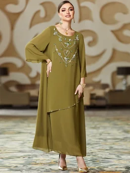 Мусульманское Вечернее Платье Eid для Женщин Abaya Diamond Jalabiya Morocco Вечерние Платья Dubai Abayas Кафтан Islam Vestidos Длинный Халат