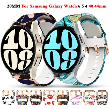 20 мм Силиконовые Ремешки Для Samsung Galaxy Watch 4 6 Classic 47 мм/46 мм 5 Pro 45 мм Браслет Correa Galaxy Watch 6 5 4 40 мм/44 мм Ремень