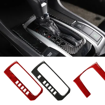 Рамка кнопки Civic gear, рамка для наклеек из углеродного волокна, аксессуары для модификации интерьера автомобиля для Honda 10 Civic десятого поколения