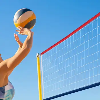 Удлиненная веревочная Прочная Волейбольная сетка, устойчивая к разрыву, Идеально подходит для игр на пляже и открытом воздухе, на заднем дворе, у бассейна, Устойчива к атмосферным воздействиям