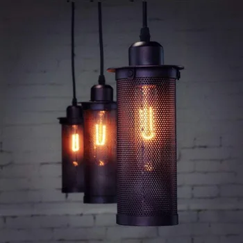 Винтажные подвесные светильники Металлическая сетка в индустриальном стиле, Подвесной светильник для кухни, Спальня, Коридор, Ресторан, Бар, Кофейня Lamparas
