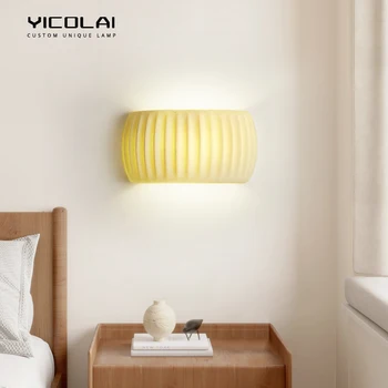 Прикроватный светильник для спальни, настенный светильник для гостиной, фоновый светильник для телевизора, внутреннее освещение, коридор, минималистичные светодиодные настенные светильники из смолы