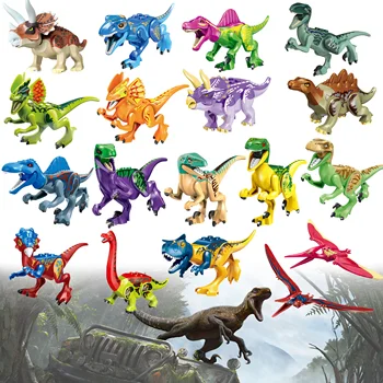 Парк динозавров юрского периода, Мир динозавров, Динозавры, Тираннозавр, Трицератопс, Джунгли, Сборные блоки, MOC-кирпичи, Развивающие игрушки, детский подарочный фильм