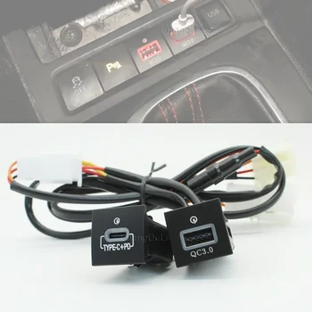 Автомобильное USB Зарядное Устройство PD Quick Charge QC3.0 Кнопка Выхода Адаптера Для Зарядки Телефона Для VW Golf 6 Jetta 5 MK6 Scirocco 2006-2014