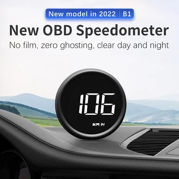 Новый B1 OBD2 HUD Автомобильный Головной Дисплей Проектор Сигнализация EUOBD Автоматический Расход Топлива Спидометр Датчик Температуры Воды Вольтметр