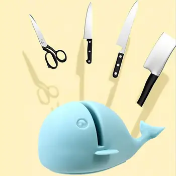 Многофункциональная портативная точилка для ножей с маленьким китом, Мультяшный Кит, Маленький точильный камень для домашней кухни, Принадлежности для быстрой заточки ножей