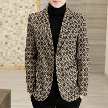 Модный мужской бутик делового джентльмена в британском стиле, повседневный тренд, Элегантный Корейский тонкий блейзер для ведущего свадьбы