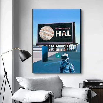 Современные картины на холсте HAL Art, плакаты с космонавтами и принты, настенные рисунки для украшения гостиной Cuadros