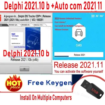 Новейшие Autocoms 2021.11 с кодировками диагностического программного обеспечения keygen DS150 OBD Delphis 2021.10b с keygen, совместимым с Bluetooth
