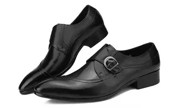 Новые классические мужские туфли с высоким берцем, свадебные мужские туфли с острым носком, официальные деловые туфли без застежки